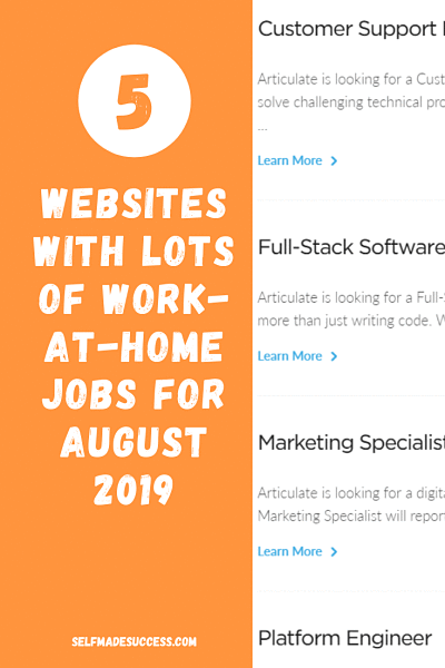 5 Websites with lots of work-at-home jobs for august 2019