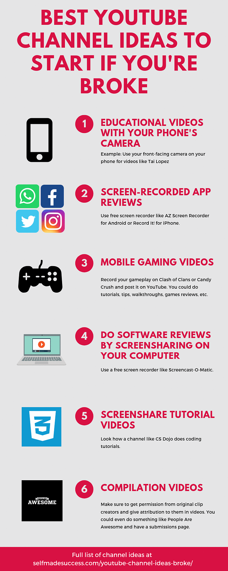 8 Best YouTube Channel Ideas to Start if You're Broke SelfMade Success